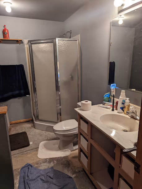 Before — basement bathroom — Foley, MN remodel by Simply Enhanced Homes